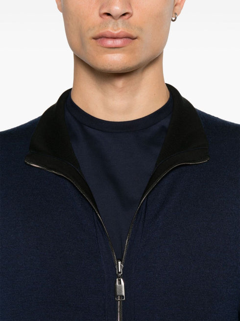 zip-up cardigan